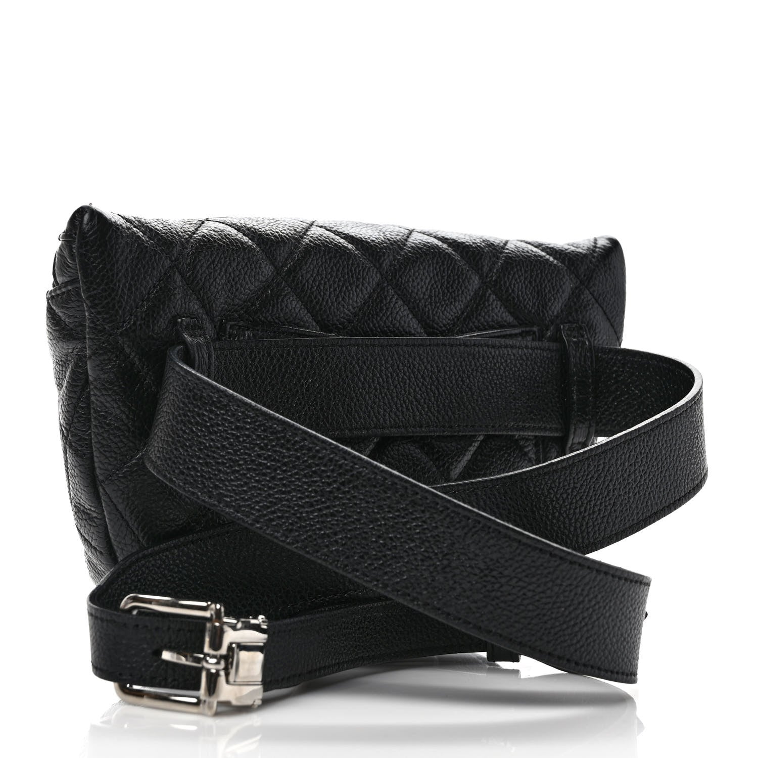 Chanel Grained Calfskin Quilted Waist Belt Bag Black 3 of 8