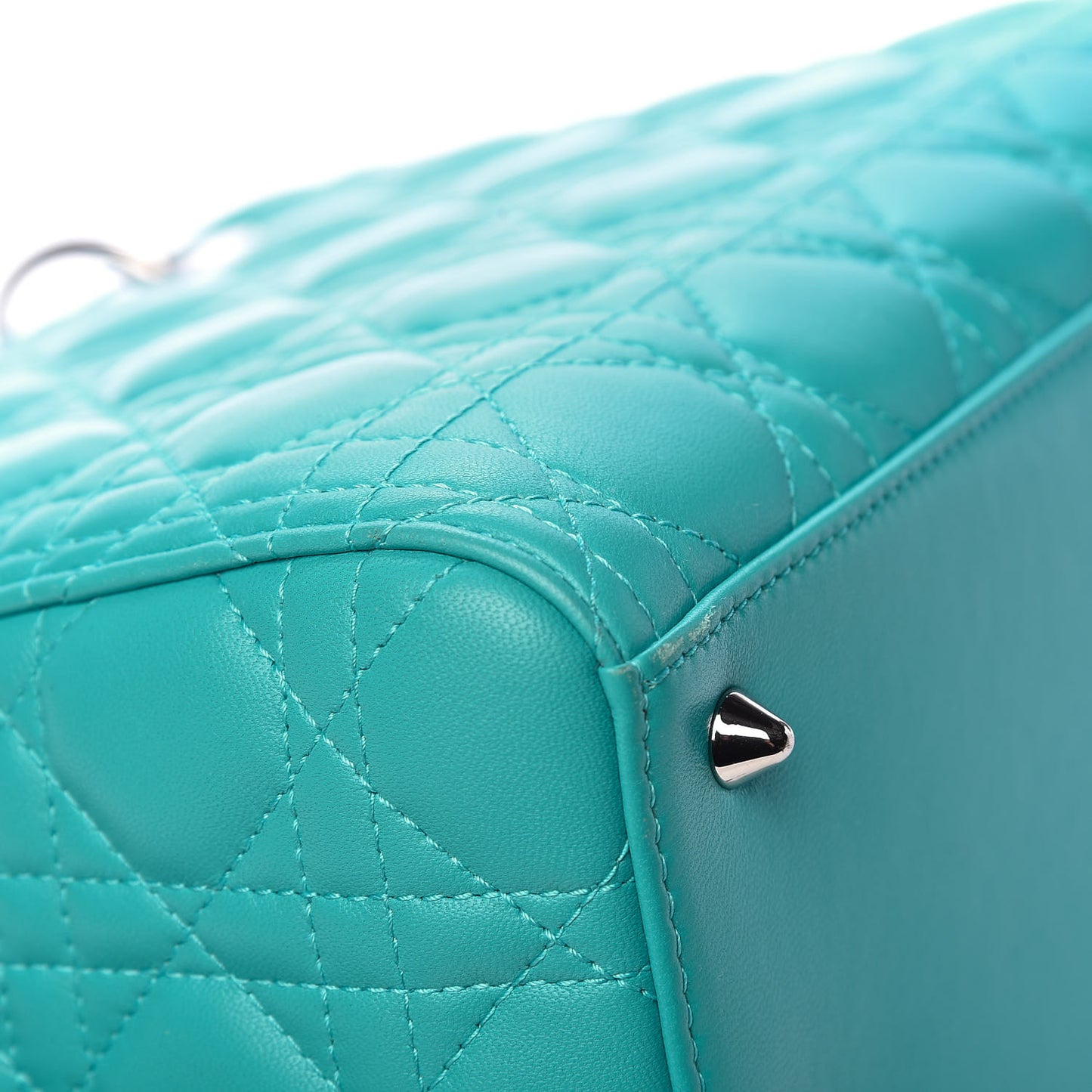 Lambskin Cannage Medium Lady Dior Turquoise
