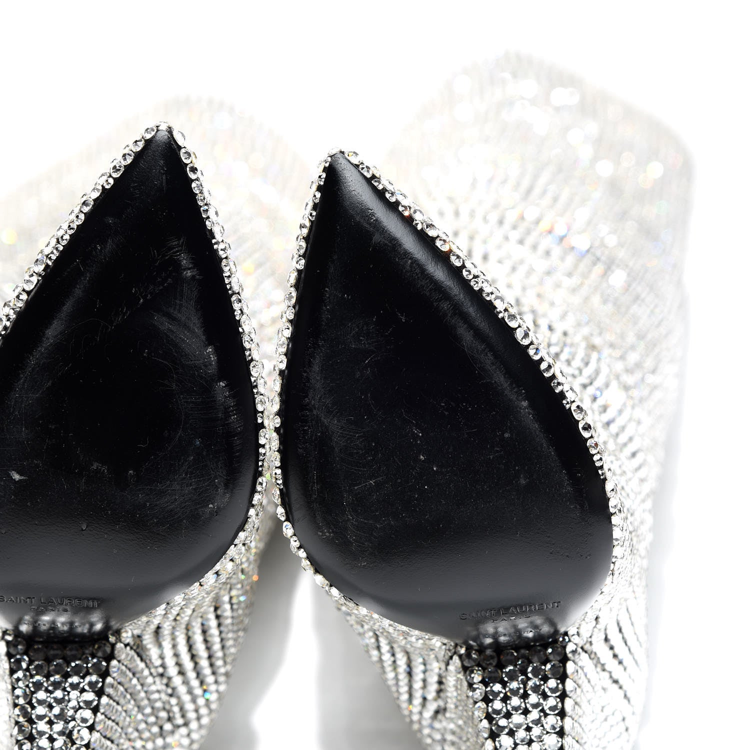 Saint Laurent Swarovski Crystal Embellished Niki 105 Thigh High Boots 39 7 of 9