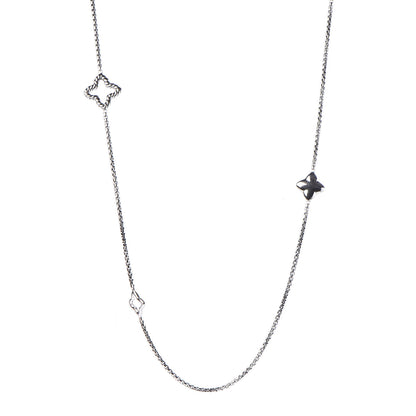 David Yurman Sterling Silver 25mm Quatrefoil Chain Necklace 1 of 5