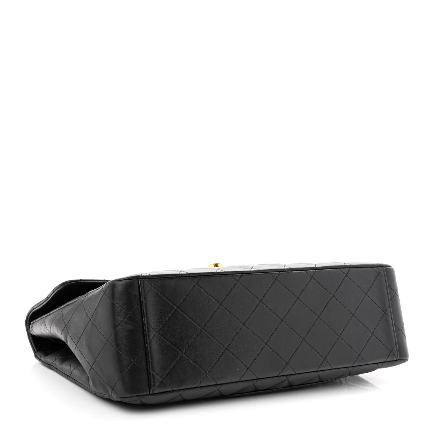 Lambskin Quilted XL Jumbo Single Flap Black