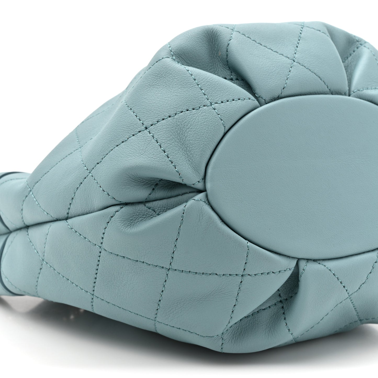 Calfskin Mini Drawstring CC Bag Blue