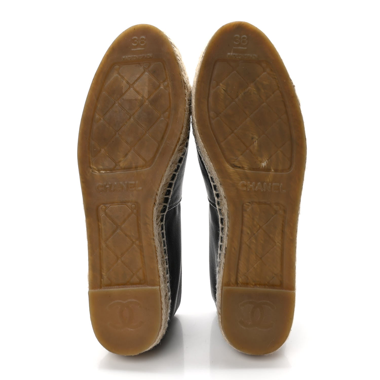 Chanel Lambskin CC Espadrilles 38 Black 5 of 9
