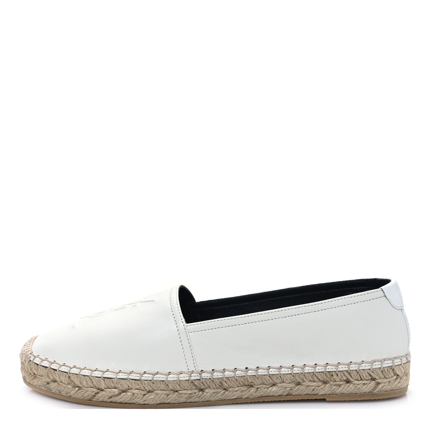 Lambskin Monogram Espadrilles 38 Beige