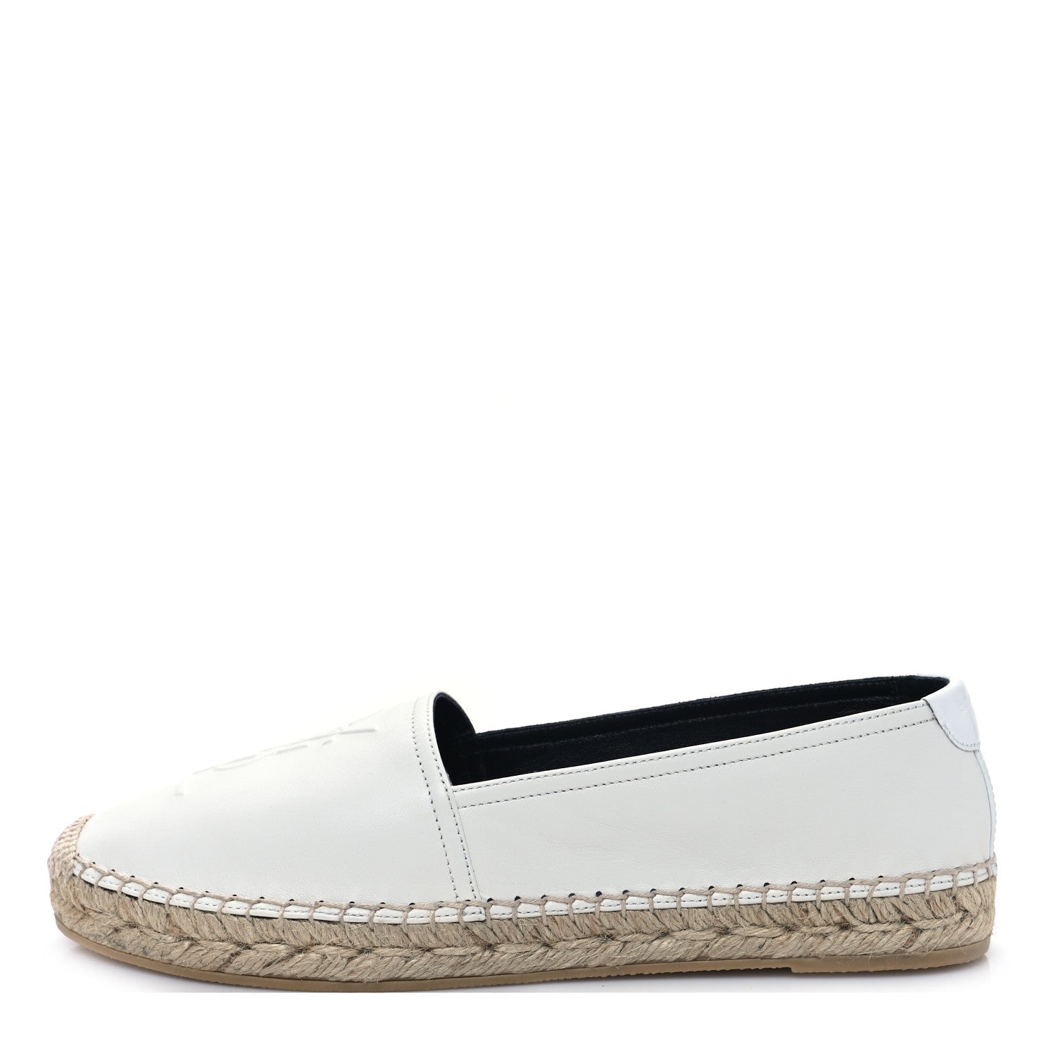 Saint Laurent Lambskin Monogram Espadrilles 38 Beige 1 of 10