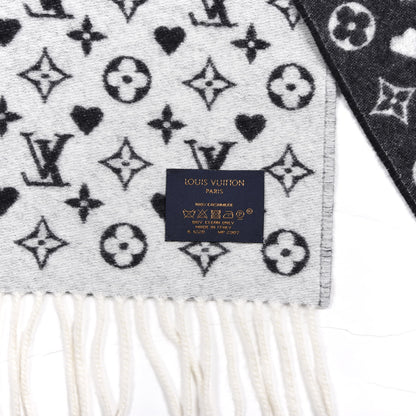 Louis Vuitton Cashmere Monogram Game On Scarf Black 3 of 3
