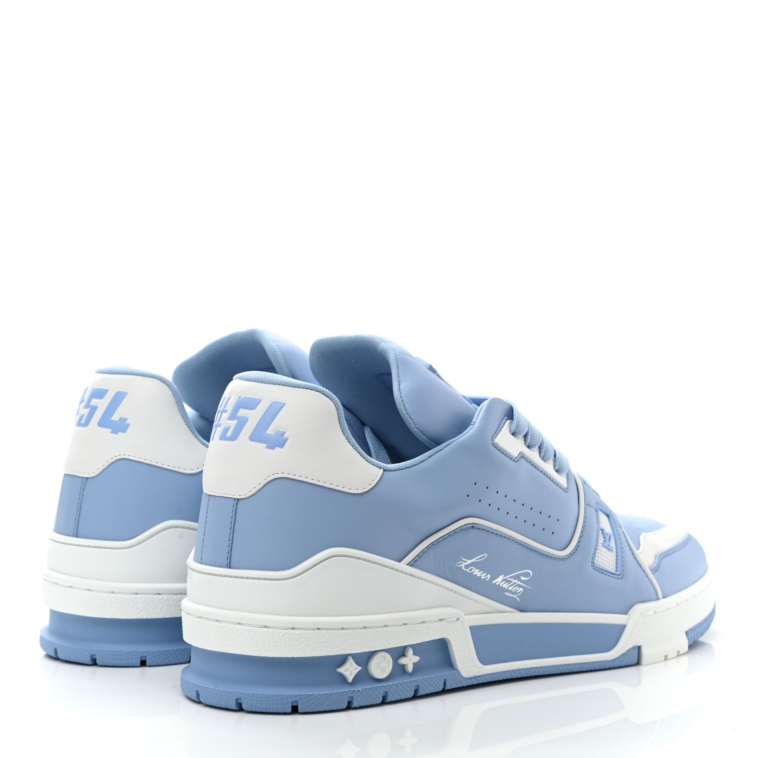 Louis Vuitton Calfskin Mens LV Trainer Sneakers 11 Blue 4 of 9