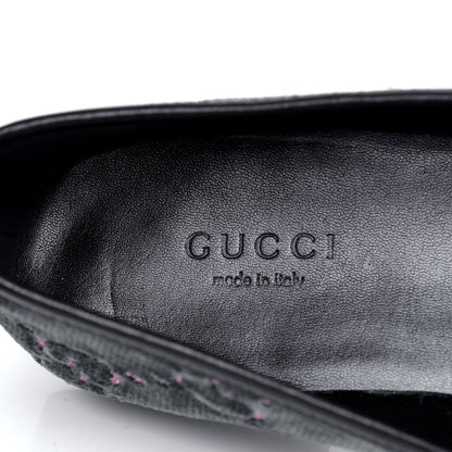 Gucci Velvet Malaga Kid GG Monogram Horsebit Womens Jordaan Loafers 35.5 Avio Dusty Pink Black 6 of 6
