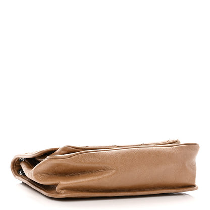 Saint Laurent Crinkled Calfskin Matelasse Monogram Medium Niki Chain Satchel Natural Tan 4 of 13