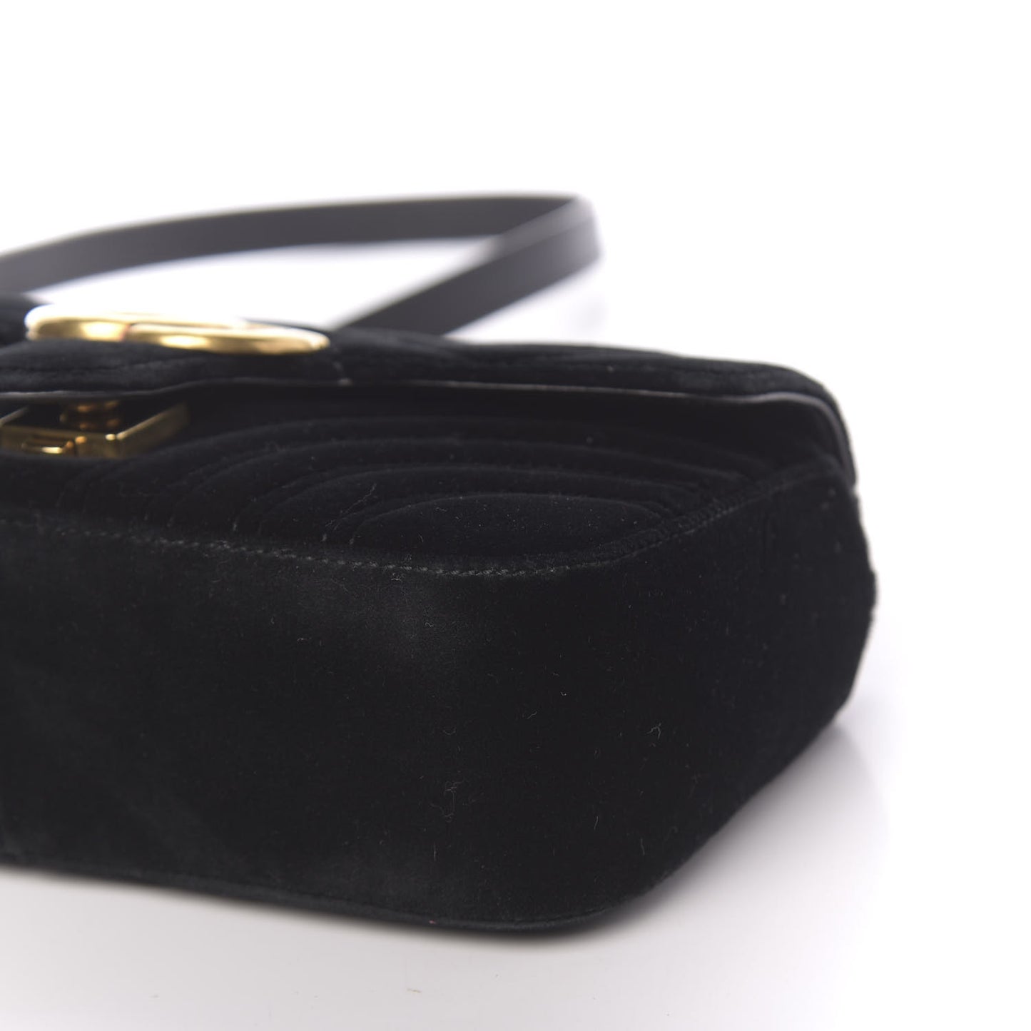 Velvet Matelasse Mini GG Marmont Shoulder Bag Black