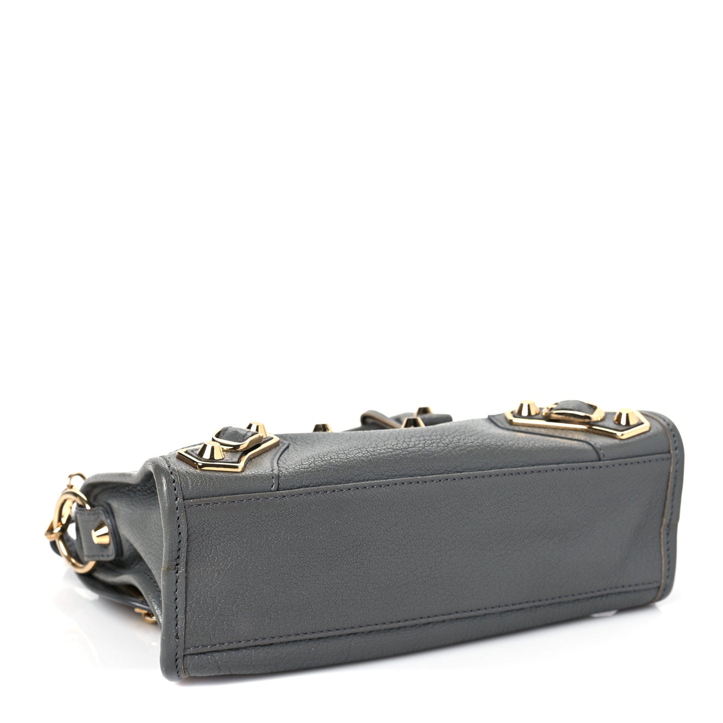 Chevre Gold Metallic Edge Hardware Mini City Gris Acier