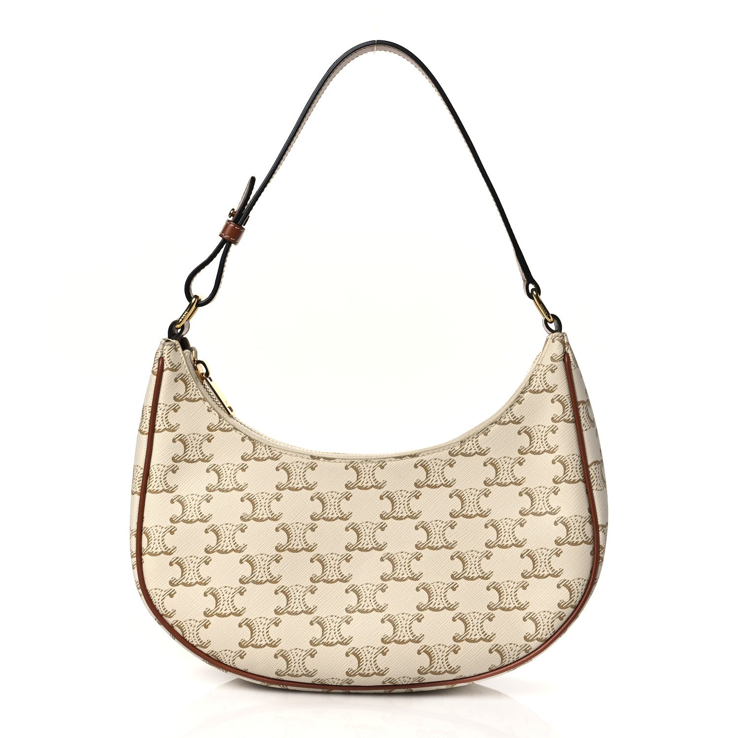 Celine Canvas Calfskin Ava Triomphe Shoulder Bag White 1 of 10