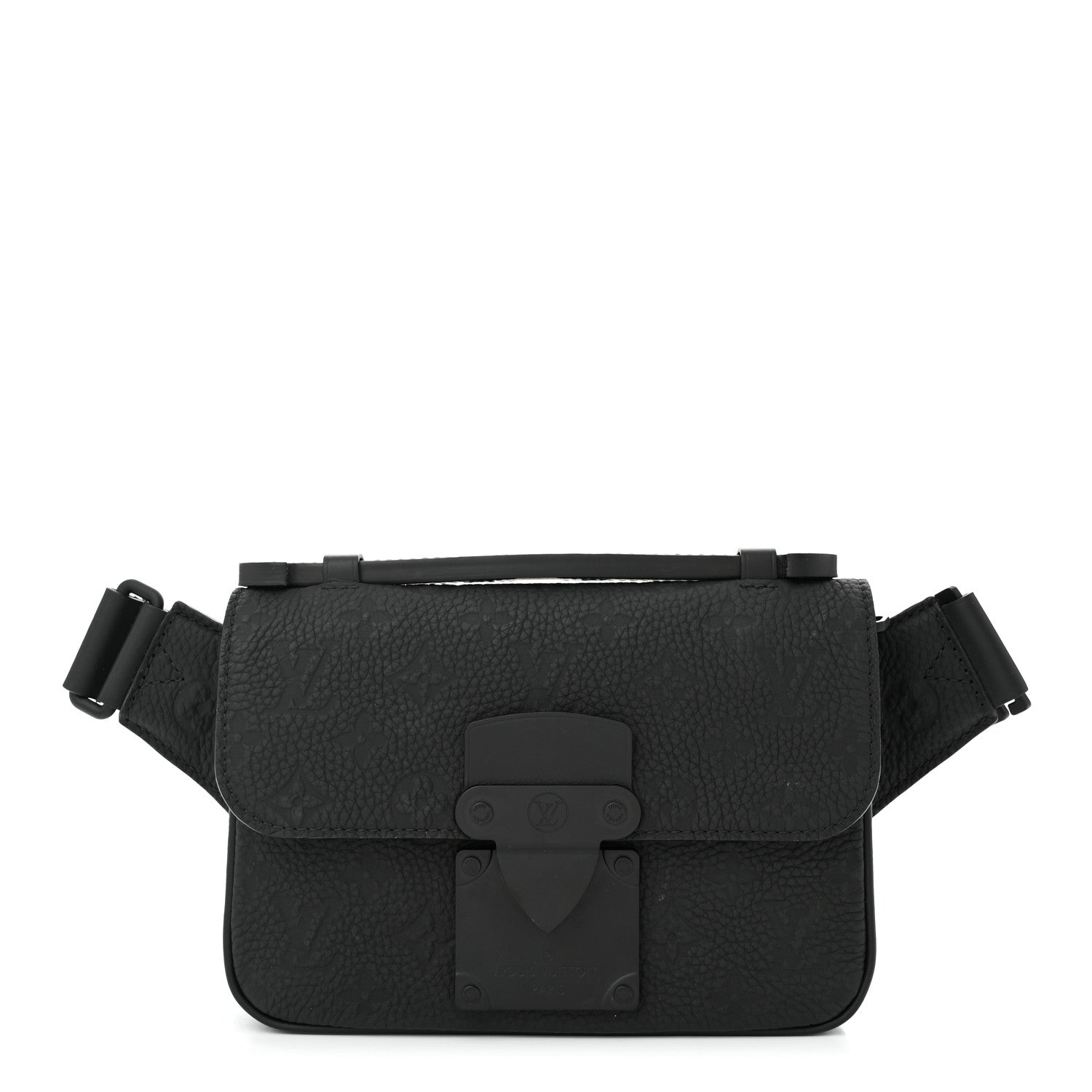 Louis Vuitton Taurillon Monogram S Lock Sling Bag Black 1 of 9
