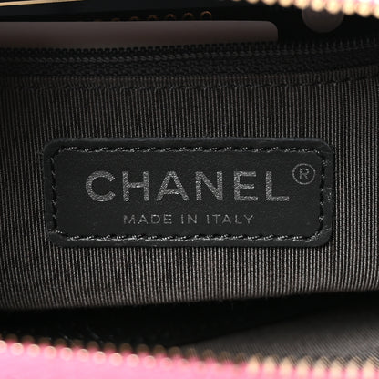 Chanel Aged Calfskin Chevron Quilted Small Gabrielle Hobo Dark Pink Navy 6 of 10