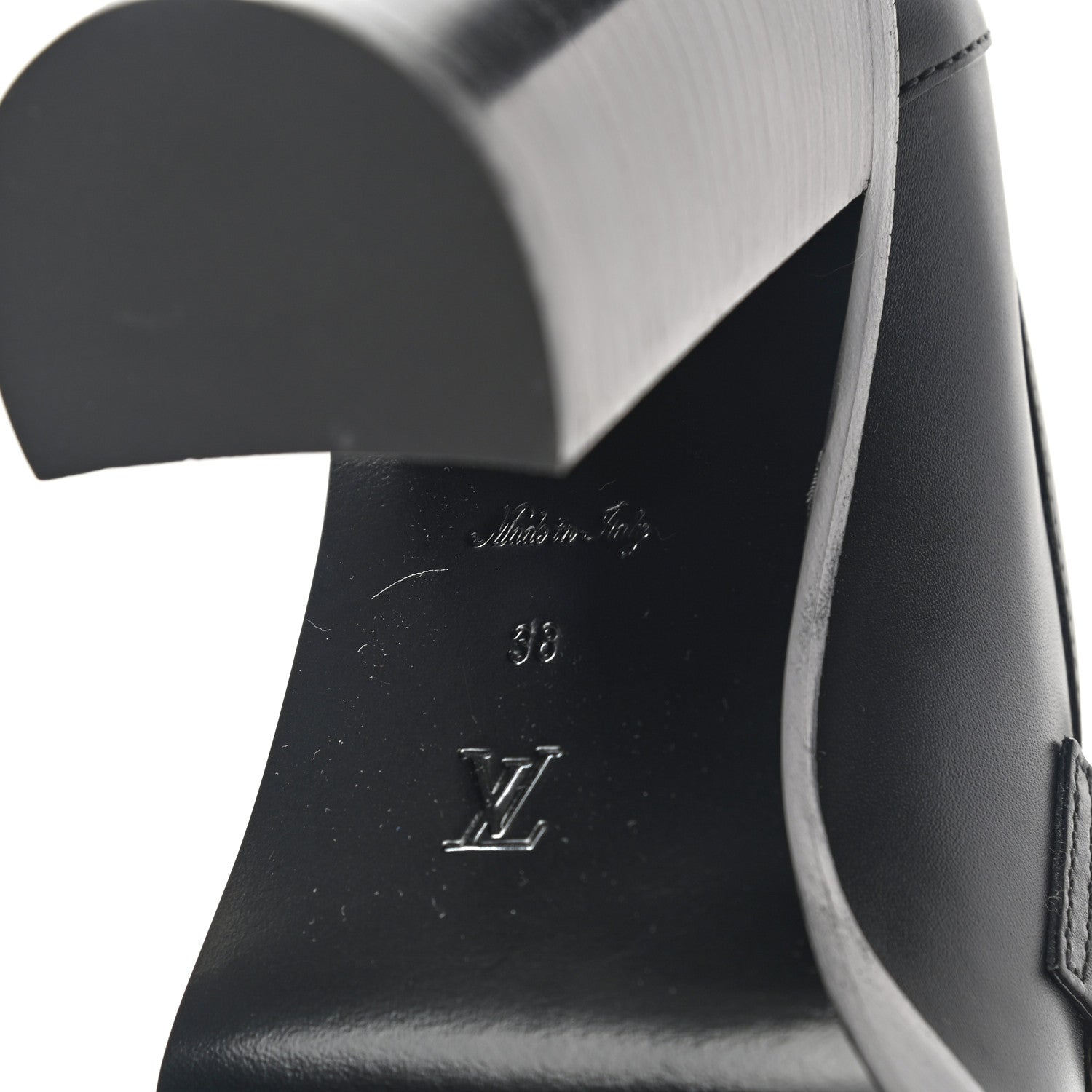 Louis Vuitton Monogram Calfskin Academy Loafers Pumps 38 Black 8 of 11