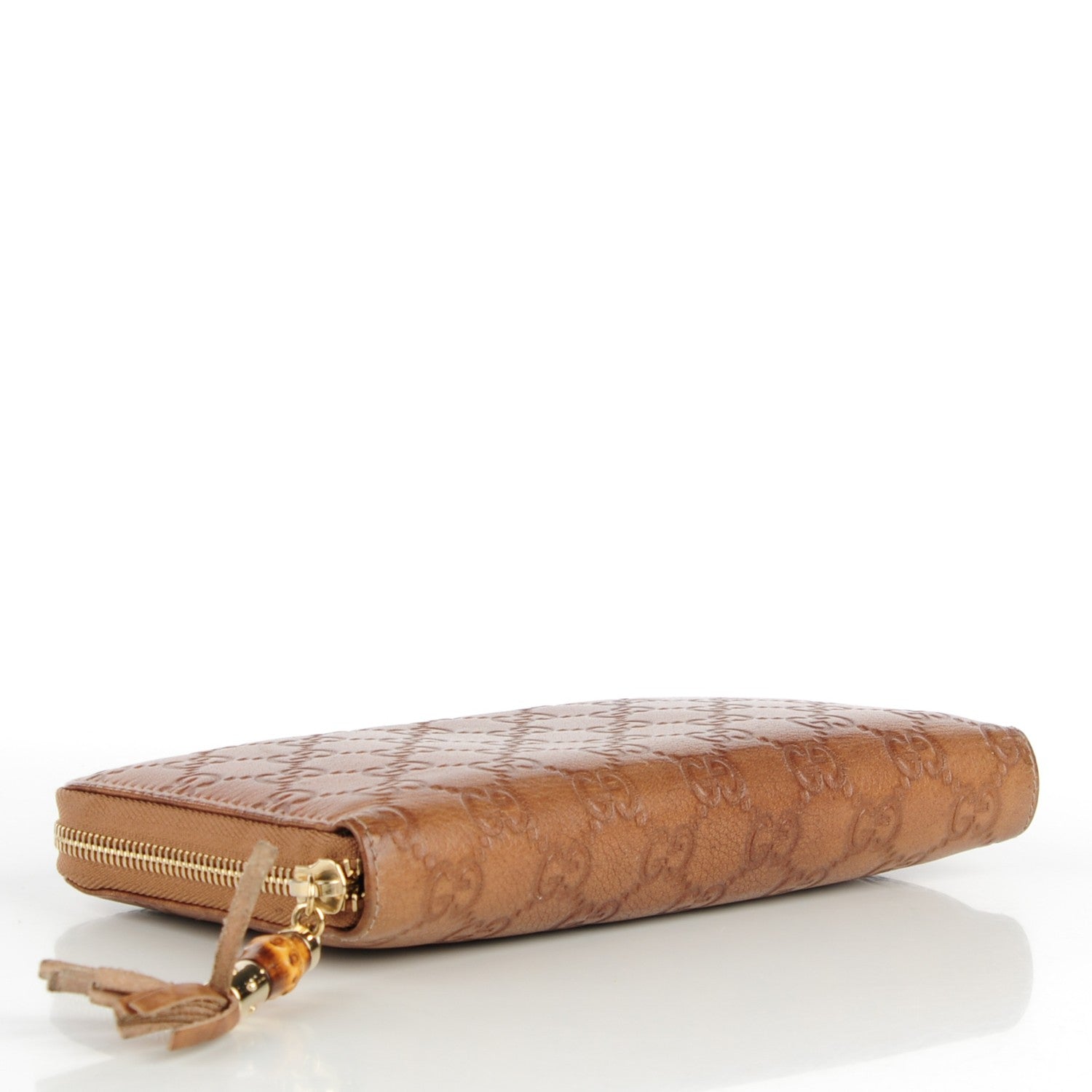 Gucci Guccissima Bamboo Tassel Zip Around Wallet Natural Brown 4 of 7