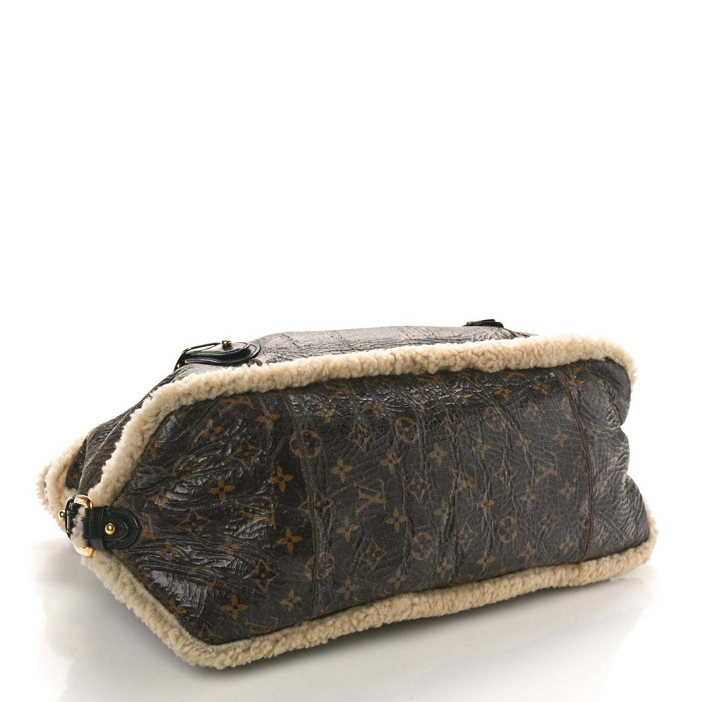 LOUIS VUITTON Patent Monogram Shearling Sac Thunder