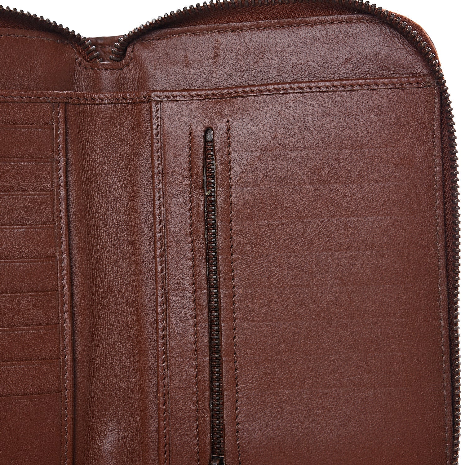 Bottega Veneta Nappa Intrecciato Floral Embroidered Zip Around Wallet Brown 8 of 10