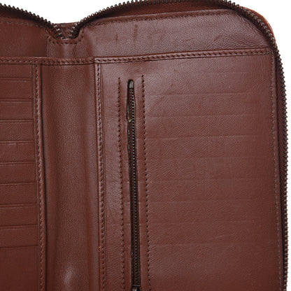 Bottega Veneta Nappa Intrecciato Floral Embroidered Zip Around Wallet Brown 8 of 10