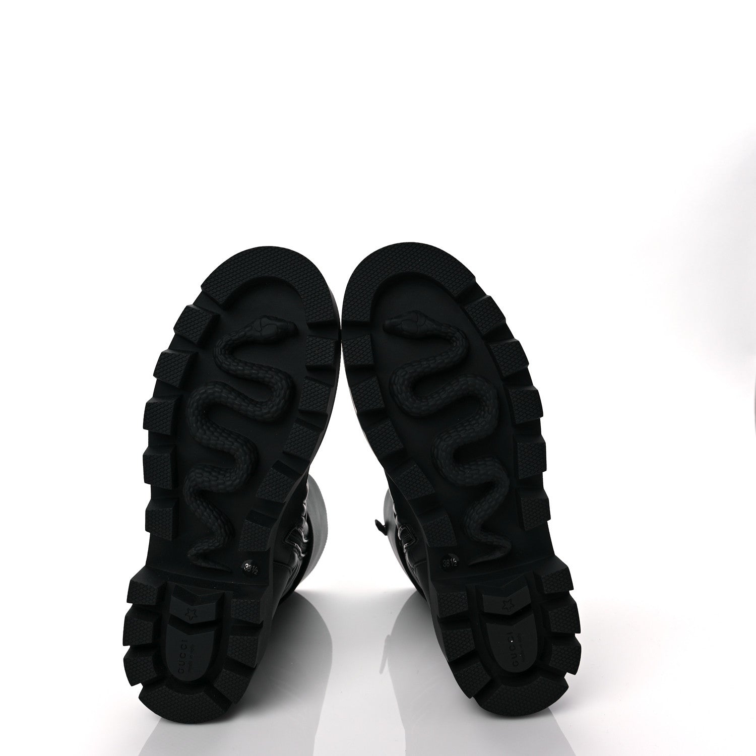 Gucci Nappa Frances GG Matelasse Platform Combat Boots 38.5 Black 5 of 6