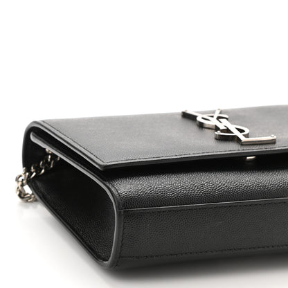 Saint Laurent Grain De Poudre Small Monogram Kate Satchel Black 9 of 10