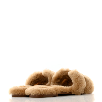 Hermes Woolskin Oran Sandals 37 Beige Argile 5 of 9