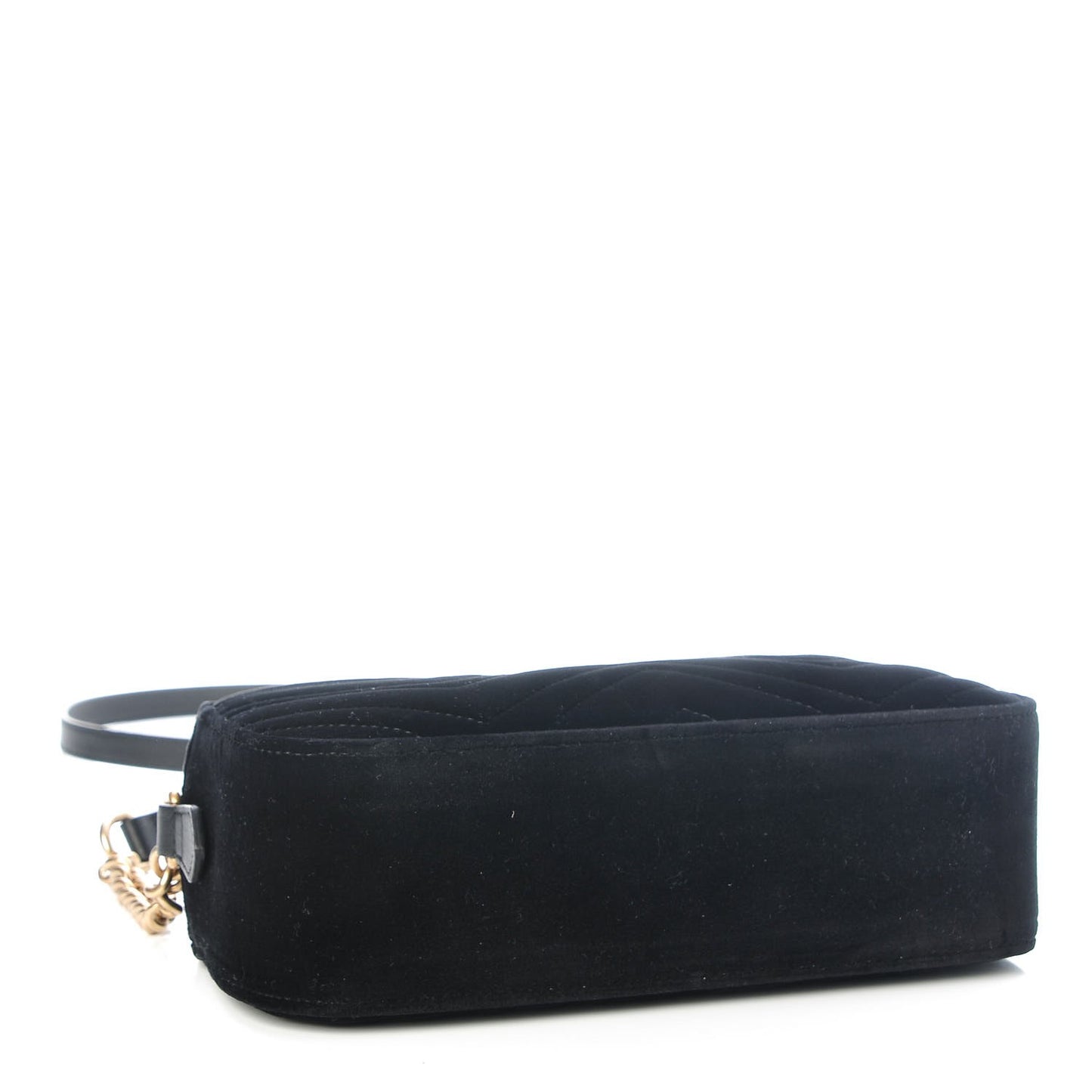 Velvet Matelasse Small GG Marmont Chain Shoulder Bag Black