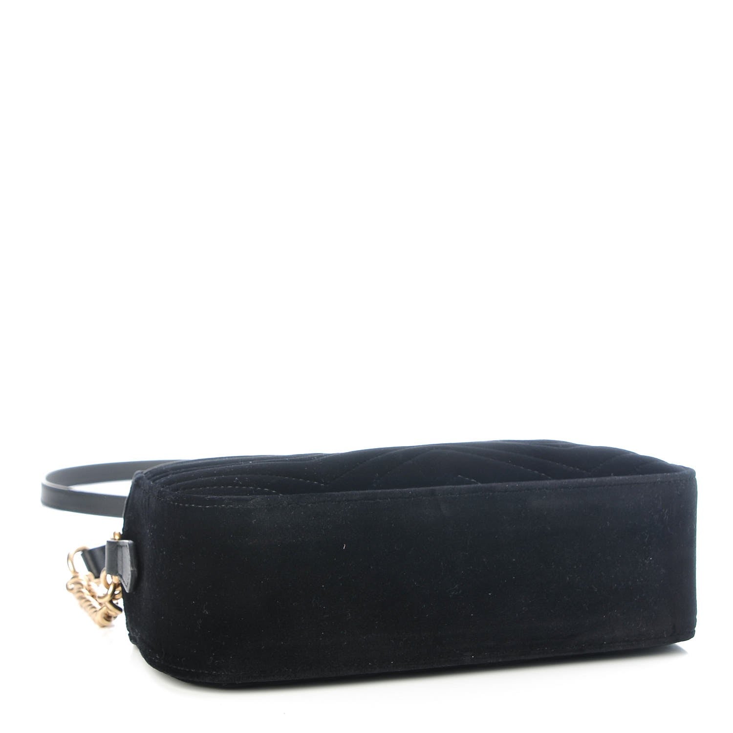 Gucci Velvet Matelasse Small GG Marmont Chain Shoulder Bag Black 4 of 7