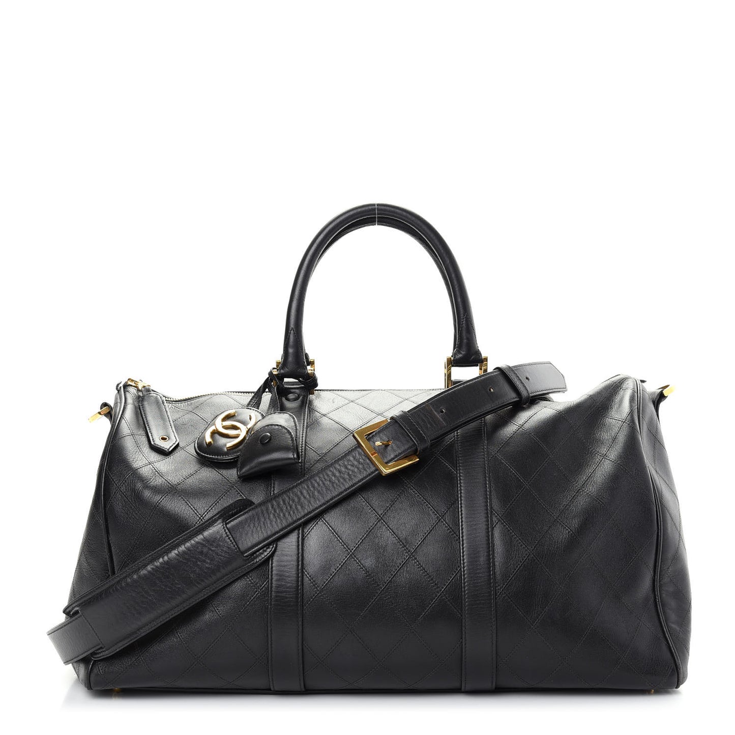 Calfskin Stitched CC Boston Black