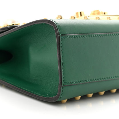 Gucci Calfskin Studded Small Padlock Shoulder Bag Emerald 9 of 10