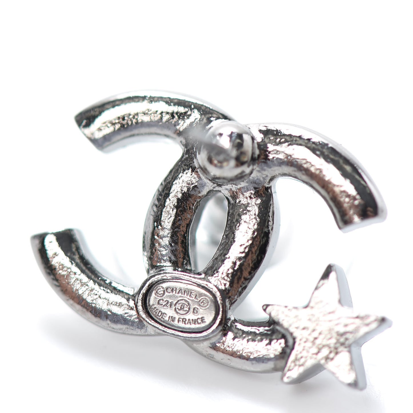 Crystal CC Starfall Earrings Silver