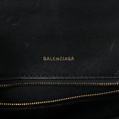 Balenciaga Shiny Calfskin Crocodile Embossed Small Hourglass Top Handle Bag Black 6 of 21