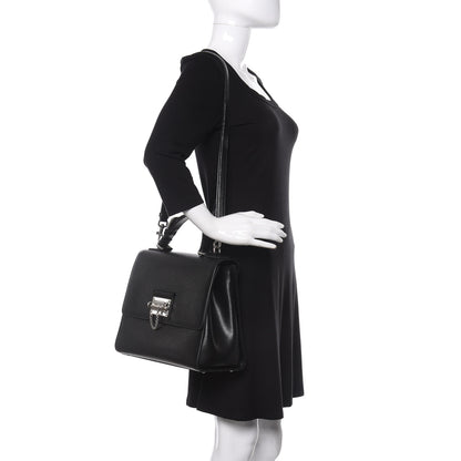 Dolce & Gabbana Calfskin Embossed Large Monica Top Handle Bag Black 2 of 11