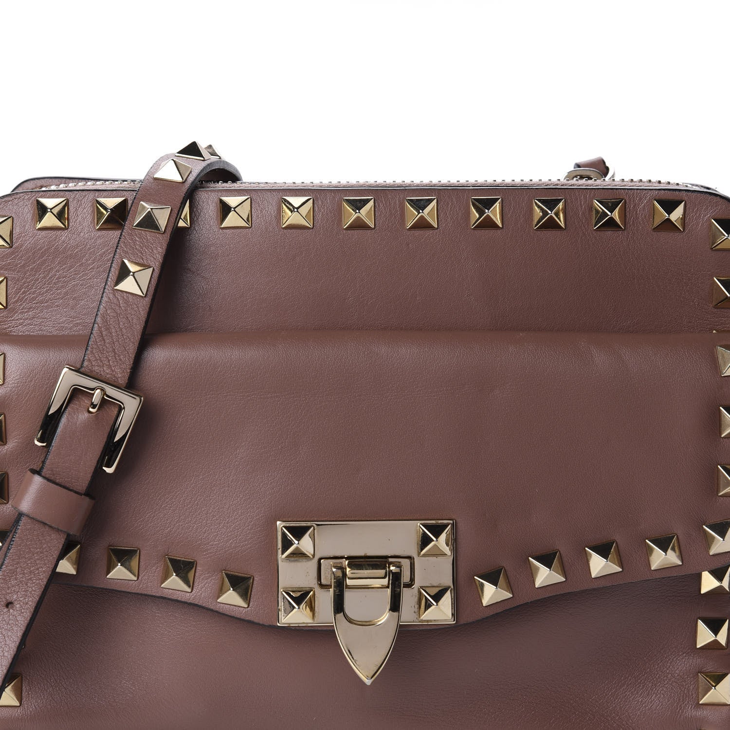 Valentino Garavani Vitello Rockstud Crossbody Bag Brown 11 of 11