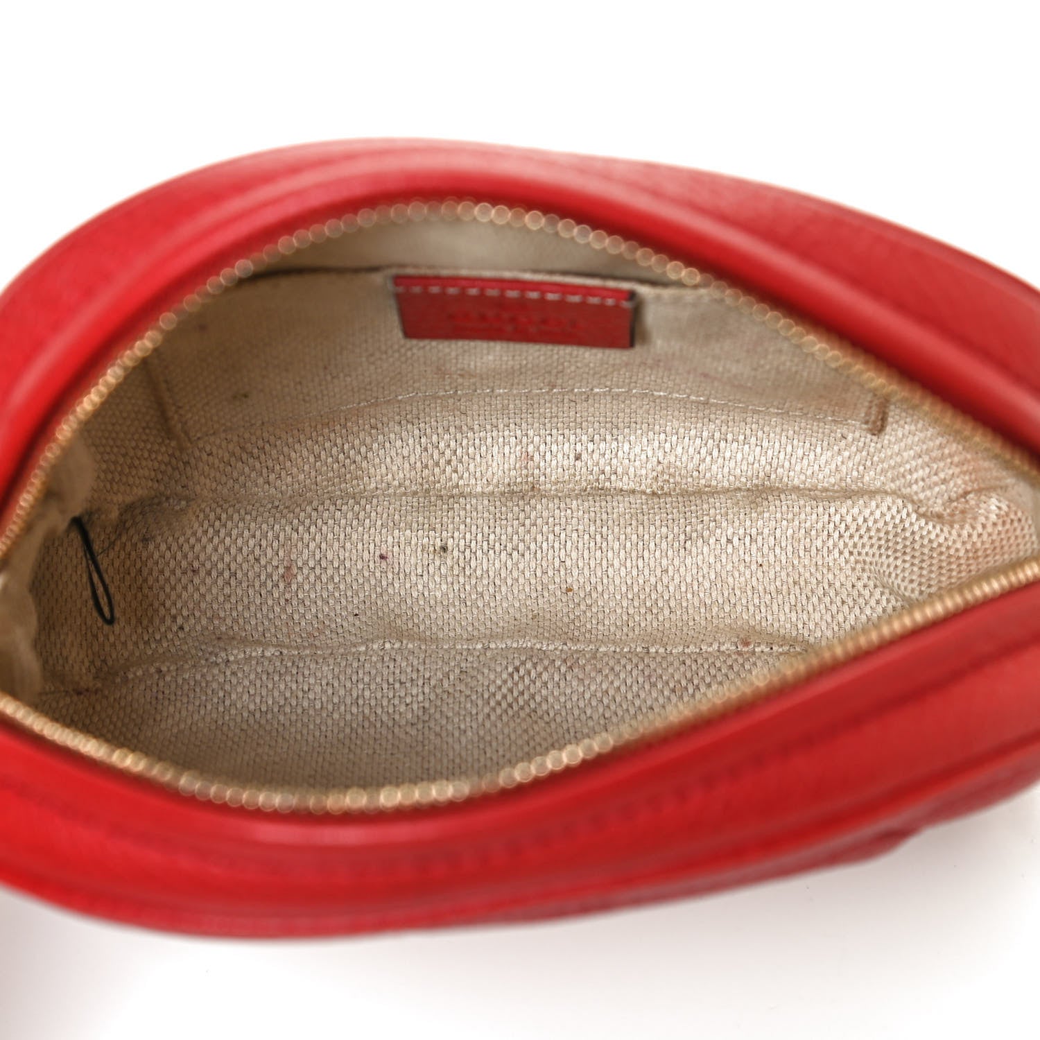 Gucci Pebbled Calfskin Mini Soho Chain Bag Tabasco Red 5 of 14