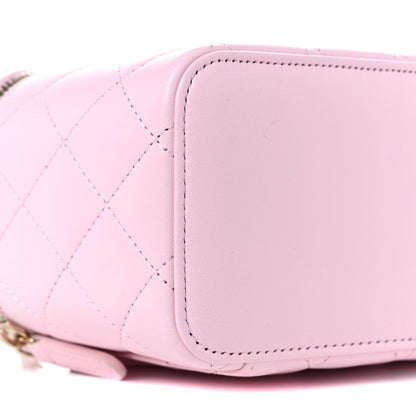 Chanel Lambskin Quilted Small Top Handle Vanity Case With Chain Light Pink 5 of 10
