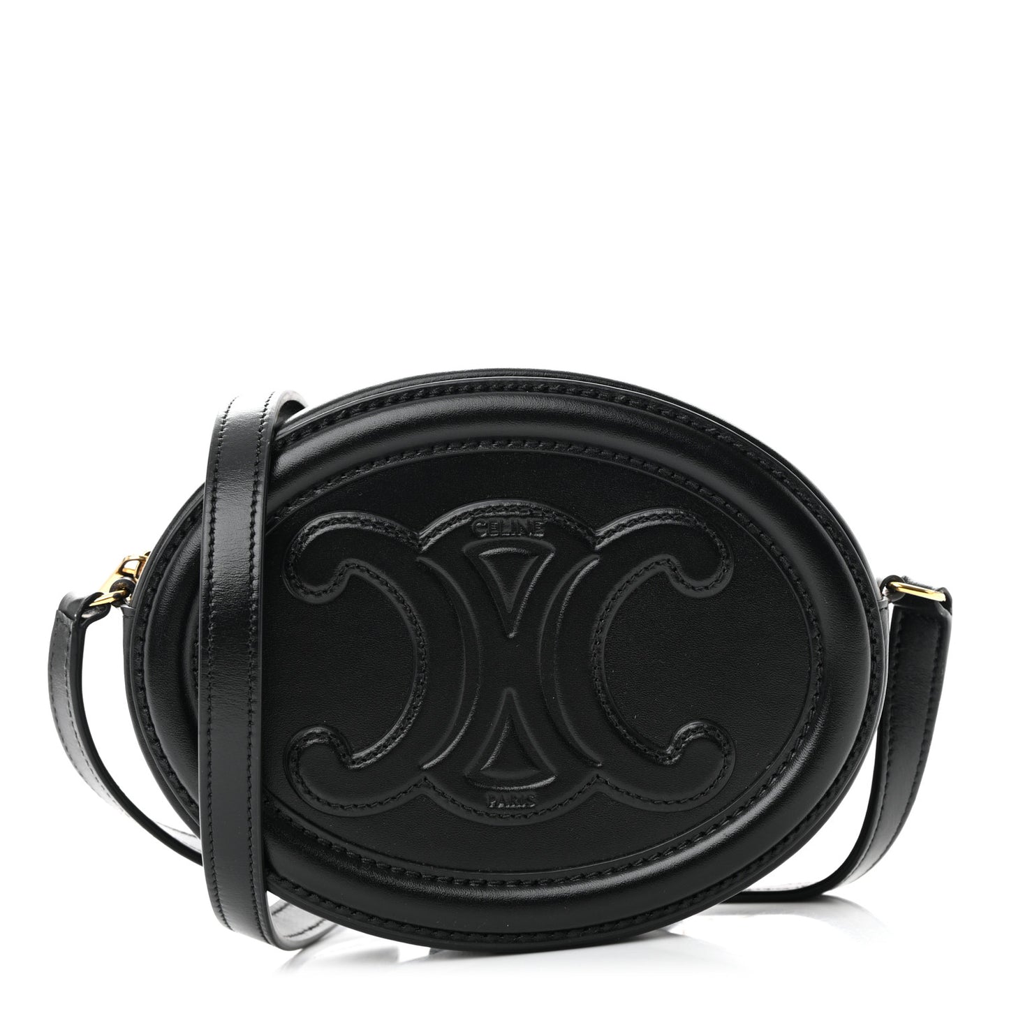 Smooth Calfskin Cuir Triomphe Oval Bag Black