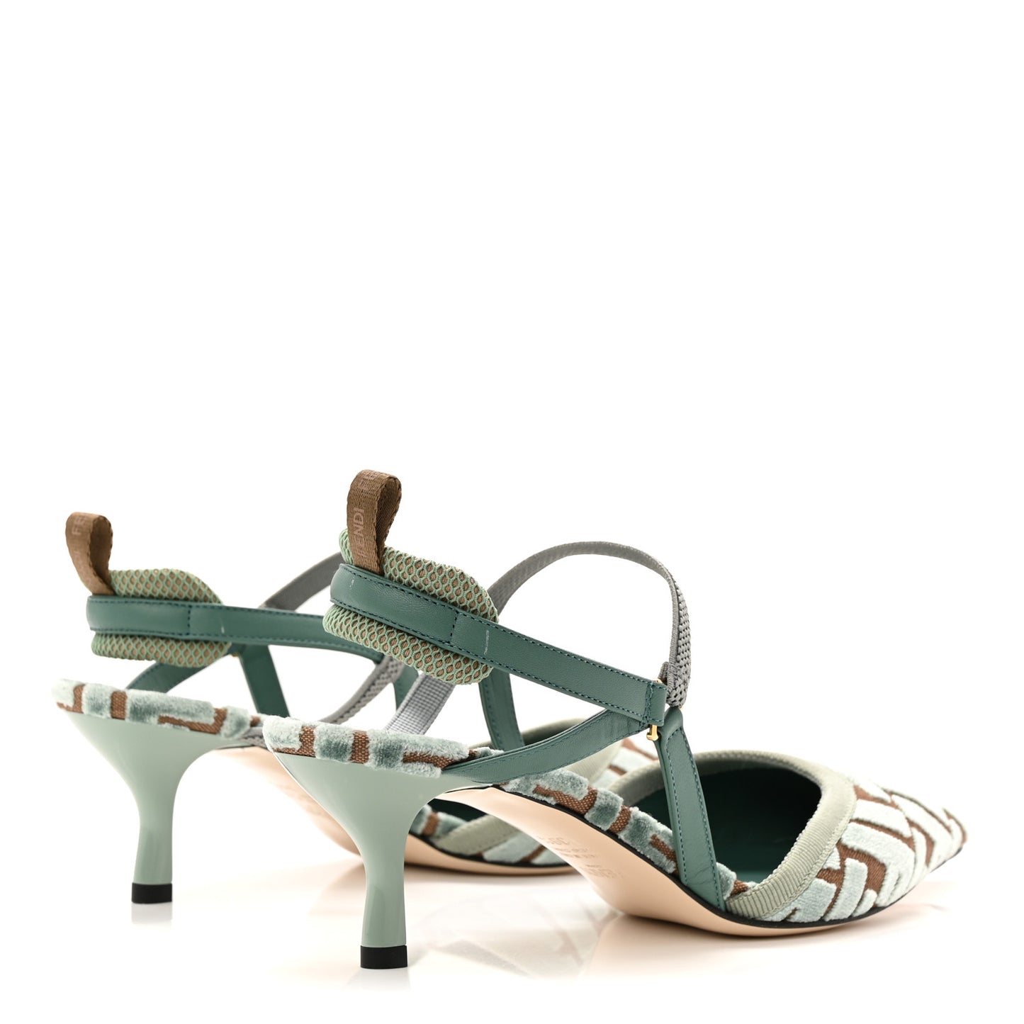 Vitello Grace Velluto FF Colibri 55mm Slingback Pumps 39.5 Menta Oil 39.5 Menta Oil Matcha
