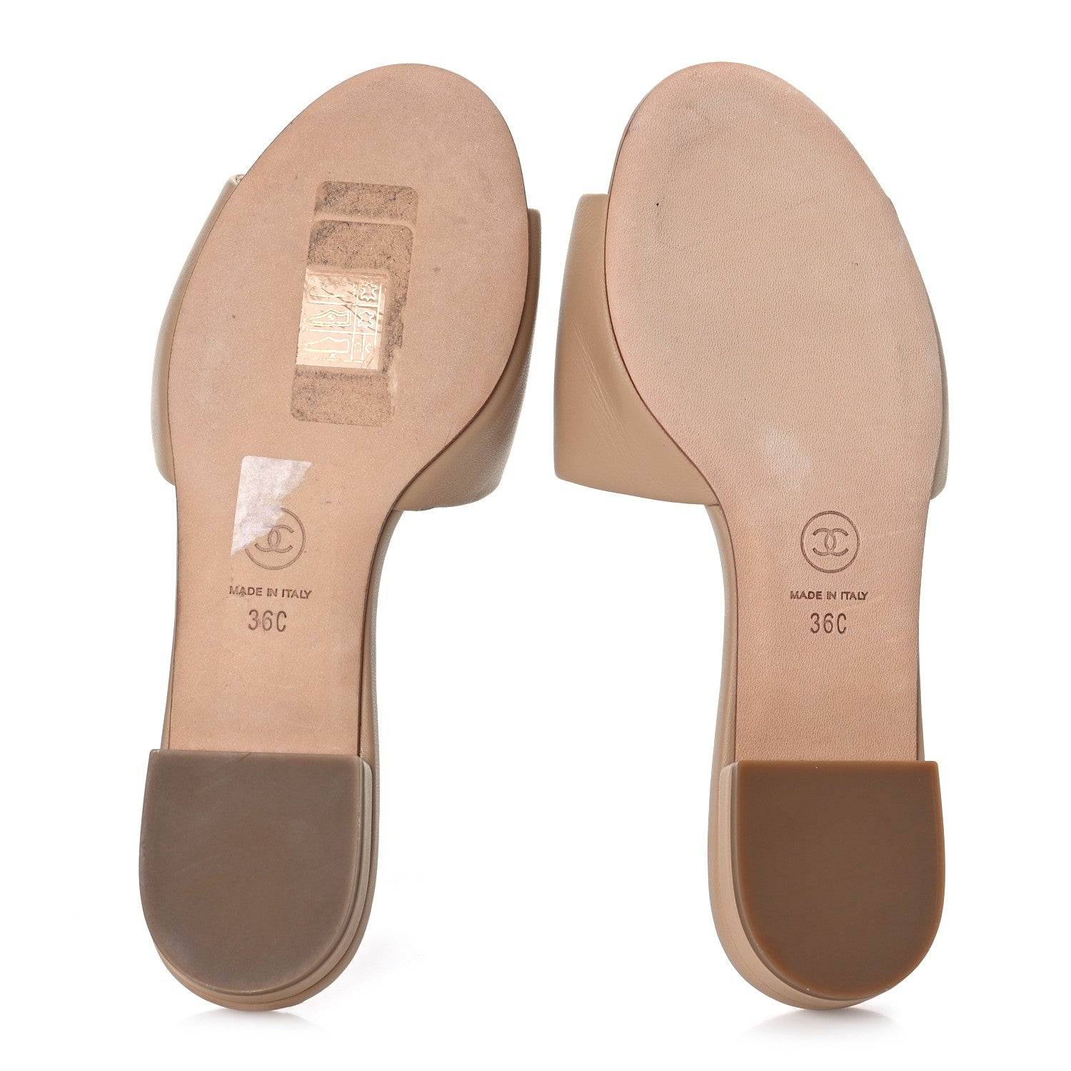Chanel Lambskin Enamel CC Mules 36 Beige 6 of 13