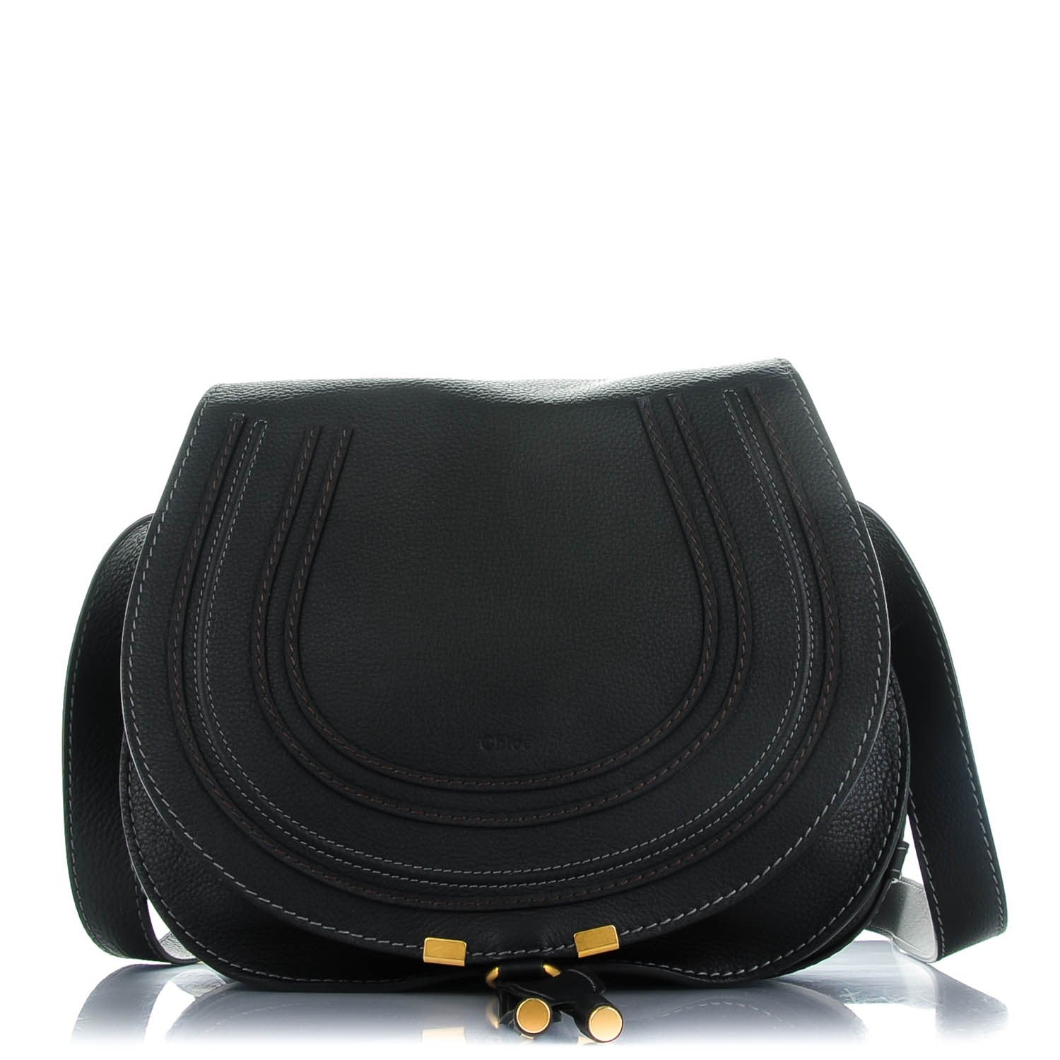 Chloe Calfskin Medium Marcie Round Crossbody Bag Black 1 of 8