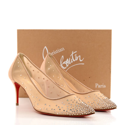 Christian Louboutin Suede Lame Crystal Strass Follies 85 Pumps 39.5 Light Silk 9 of 9
