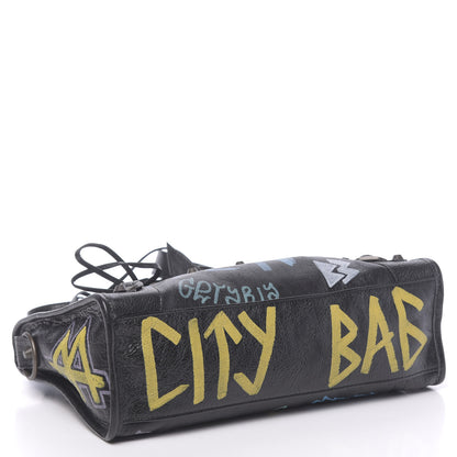 Balenciaga Agneau Graffiti All Over Classic Hardware S City Black Multicolor 4 of 10