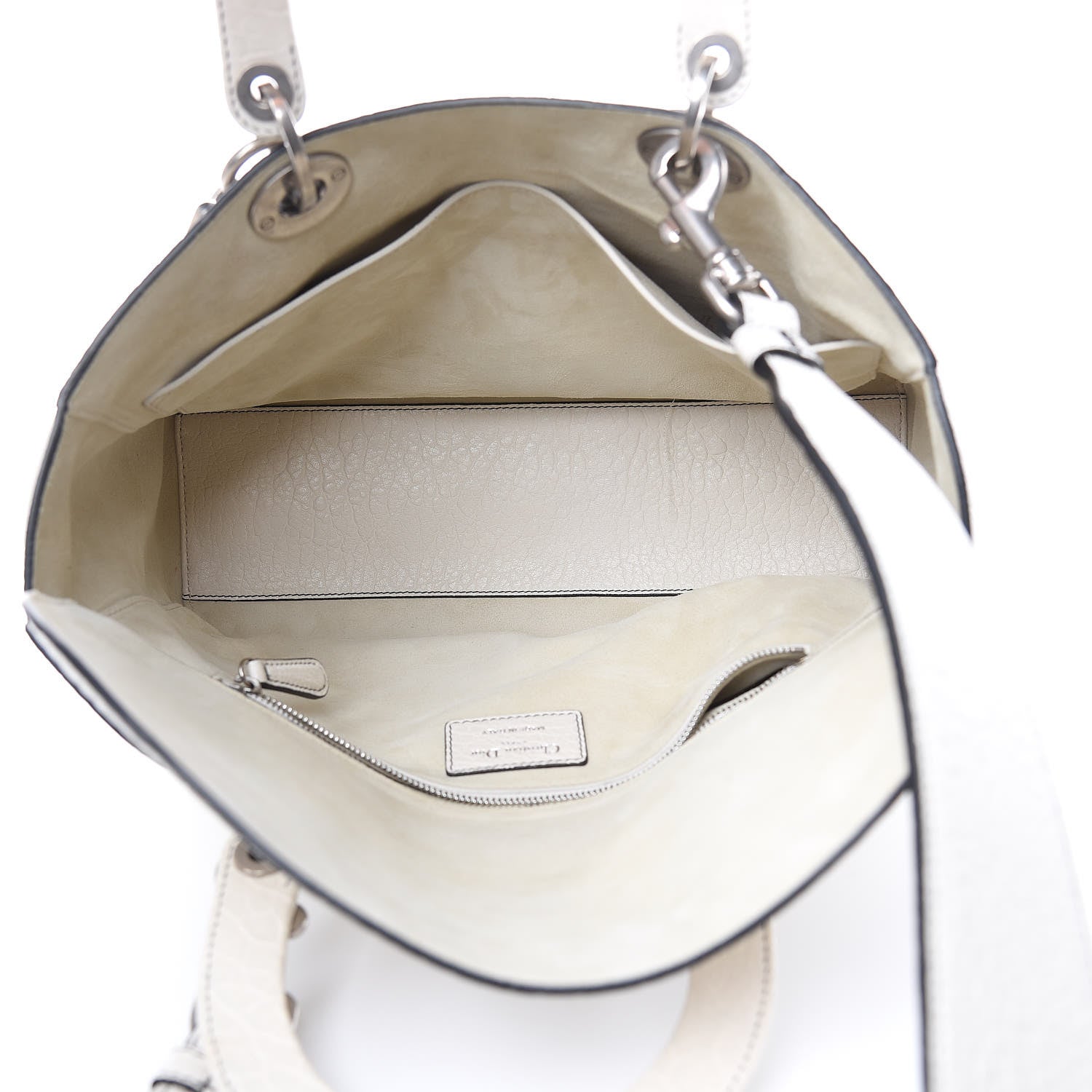 Christian Dior Grained Lambskin Large Lady Dior Off White 5 of 11