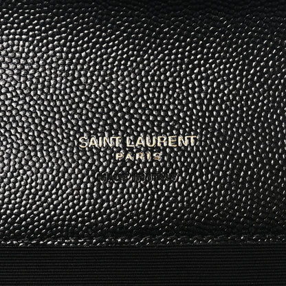 Saint Laurent Grain De Poudre Matelasse Chevron Monogram Envelope Clutch Black 6 of 8