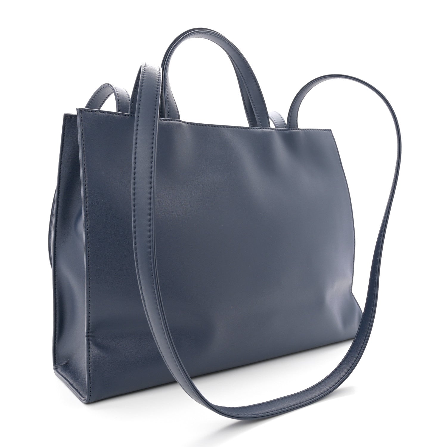 Telfar Vegan Leather Medium Shopping Bag Navy 3 of 11