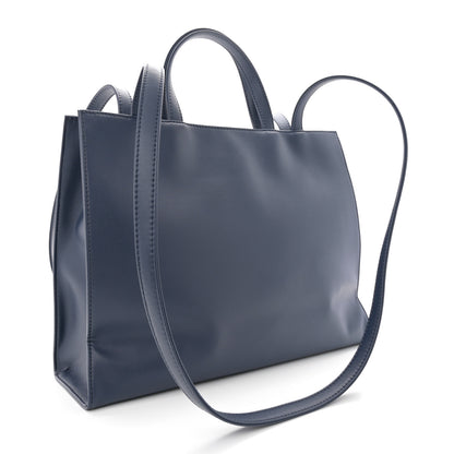 Telfar Vegan Leather Medium Shopping Bag Navy 3 of 11