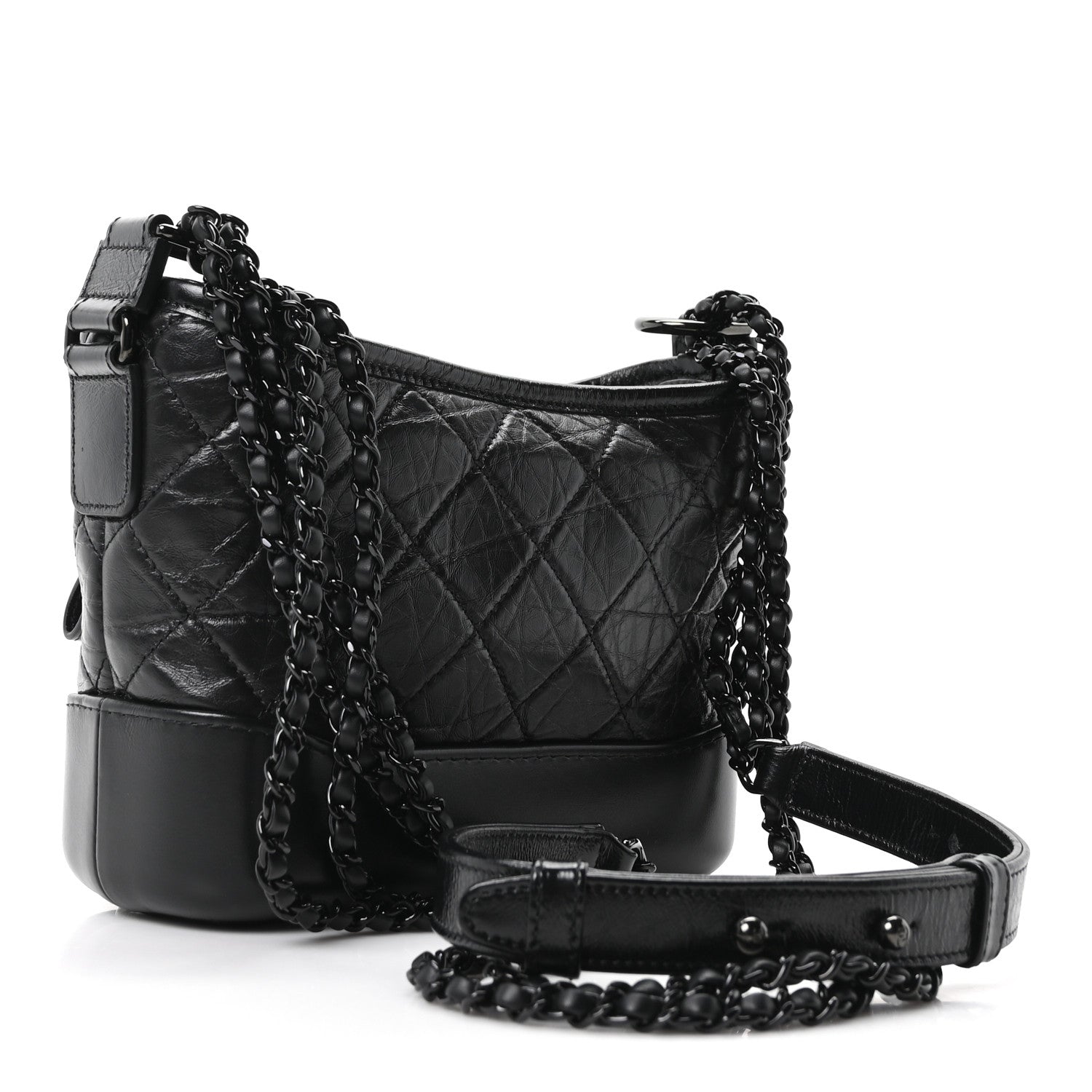Chanel Aged Calfskin Quilted Small Gabrielle Hobo So Black 3 of 10