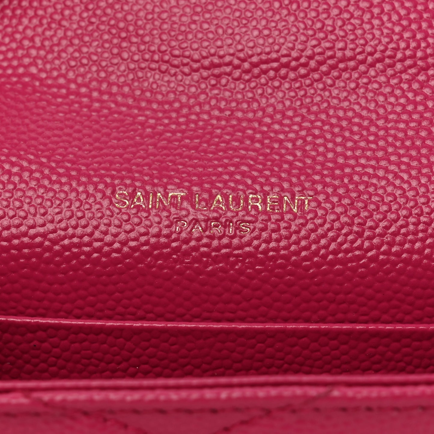 Grain De Poudre Matelasse Chevron Small Monogram Envelope Wallet Fuxia Couture
