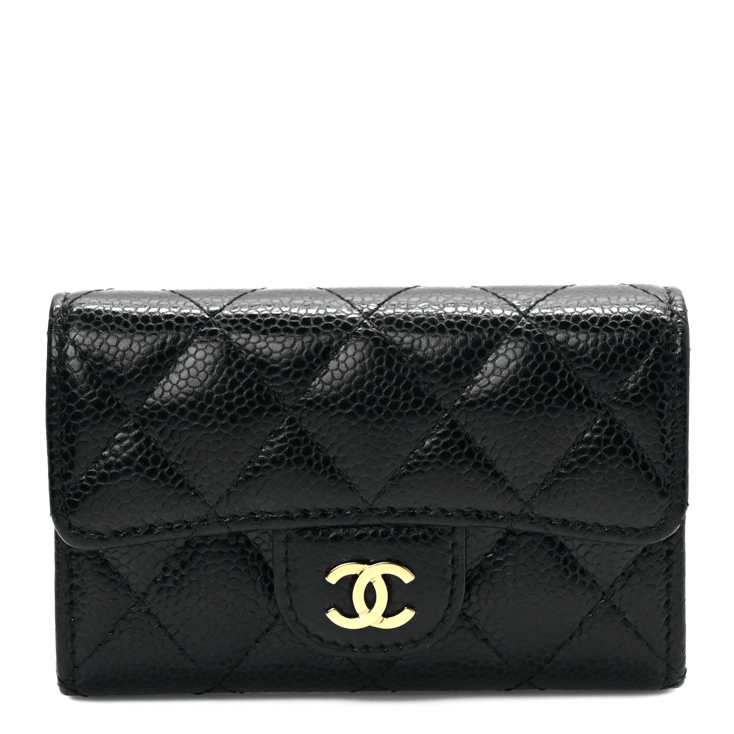 Chanel Caviar Quilted Flap Card Holder Black 1 of 7