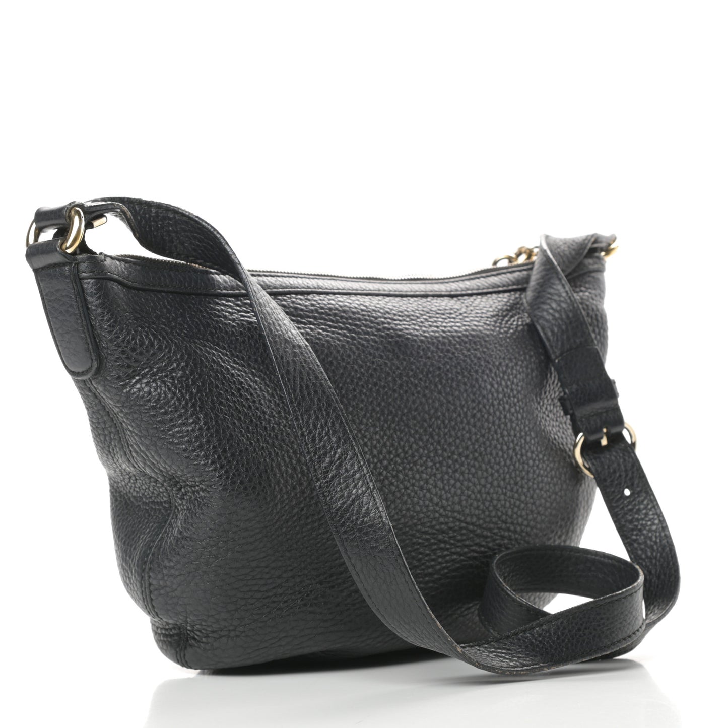 Pebbled Calfskin Small Soho Hobo Black